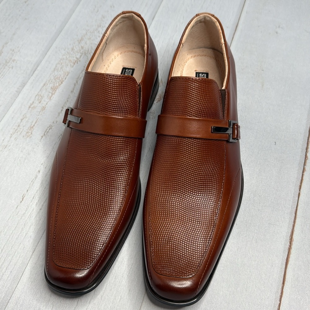 NEW - Stacy Adams & Co. - Beau Moc Toe Cognac Loafer - Size 10.5 - Picture 3 of 9
